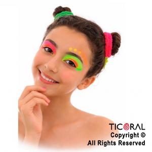 MAQUILLAJE ARTISTICO FLUO AMARILLO NARANJA ROSA VERDE SET X 4 (8GR) x 1